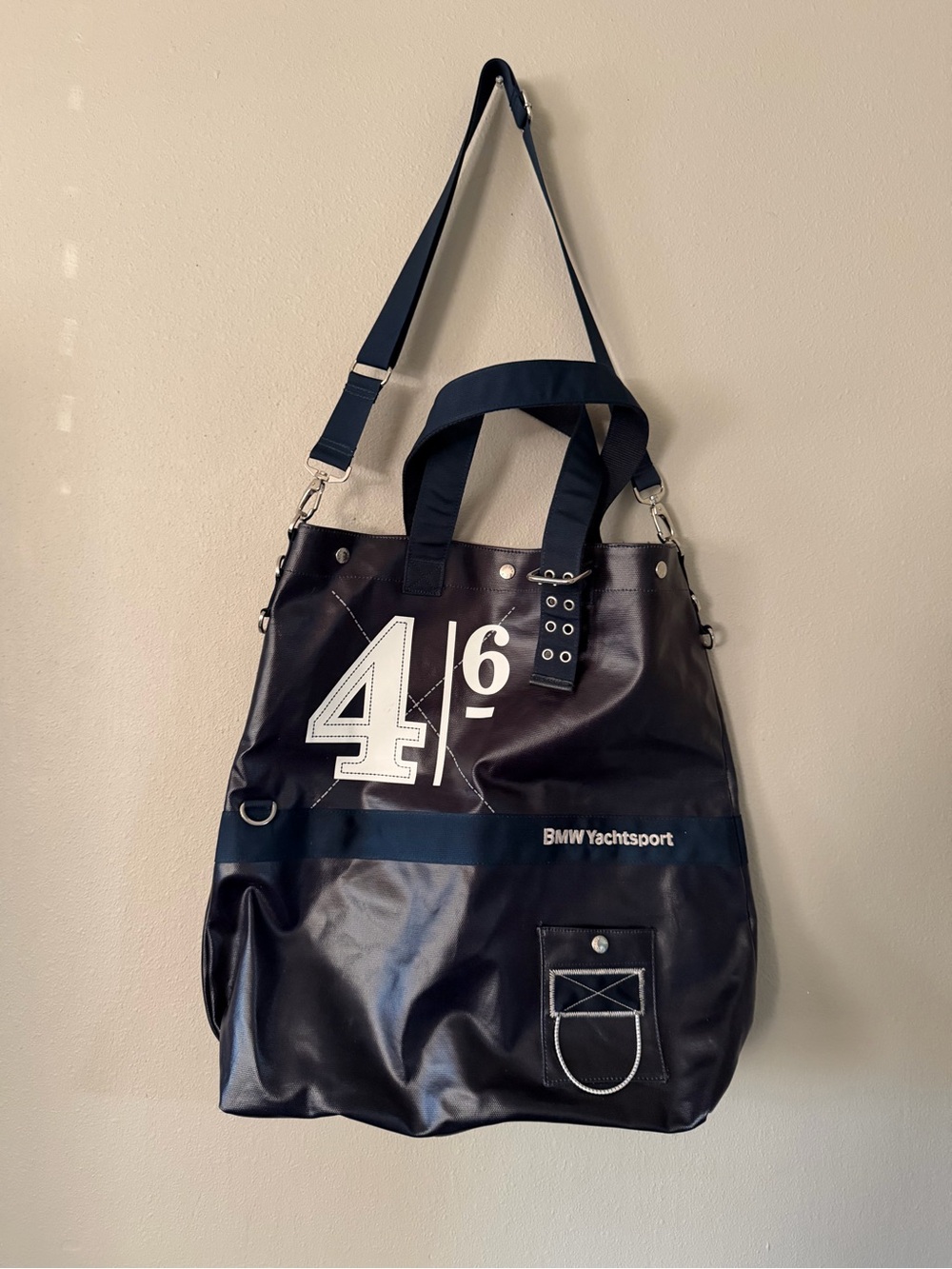 BMW YACHTSPORT Nautical Navy Oversized Multiwear Shoulder Strap Tote Bag